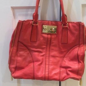 Leather expandable tote by Milly